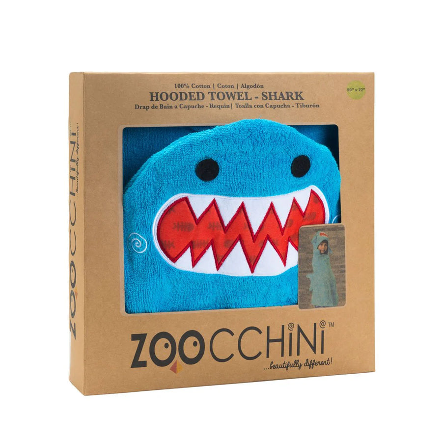 Zoocchini Shark Kids Plush Hooded Bath Towel 2Y+