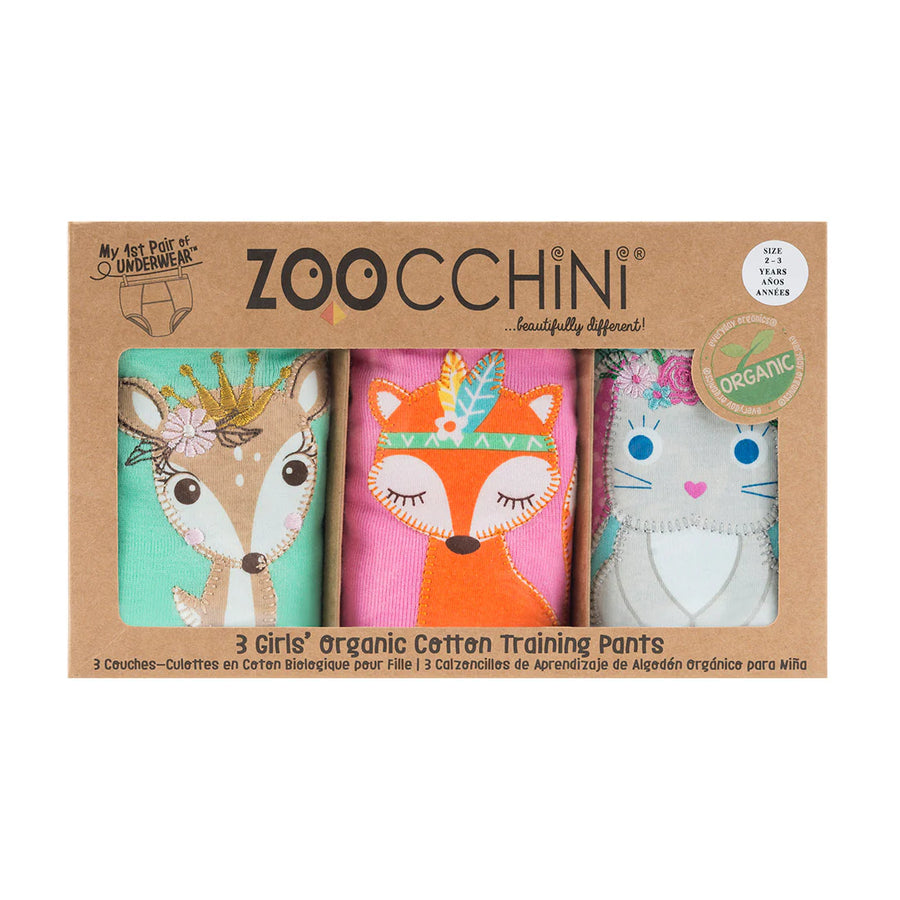 Zoocchini Woodland Princess Organic Cotton 3 Piece Potty Training Pants