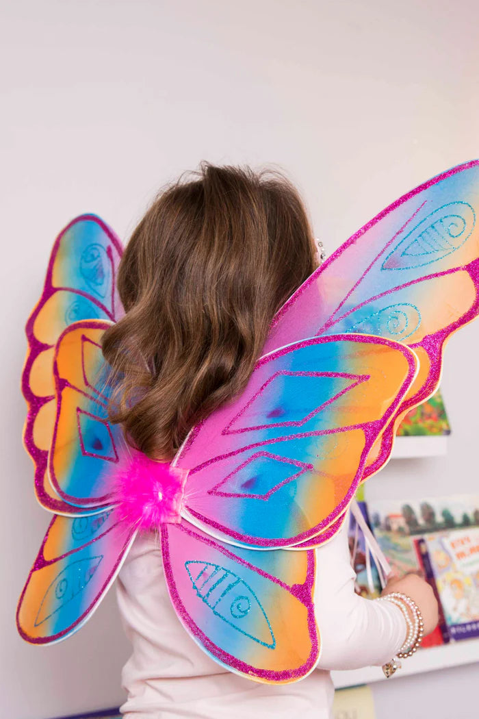Great Pretenders Glitter Rainbow Wings Multi Fuchsia