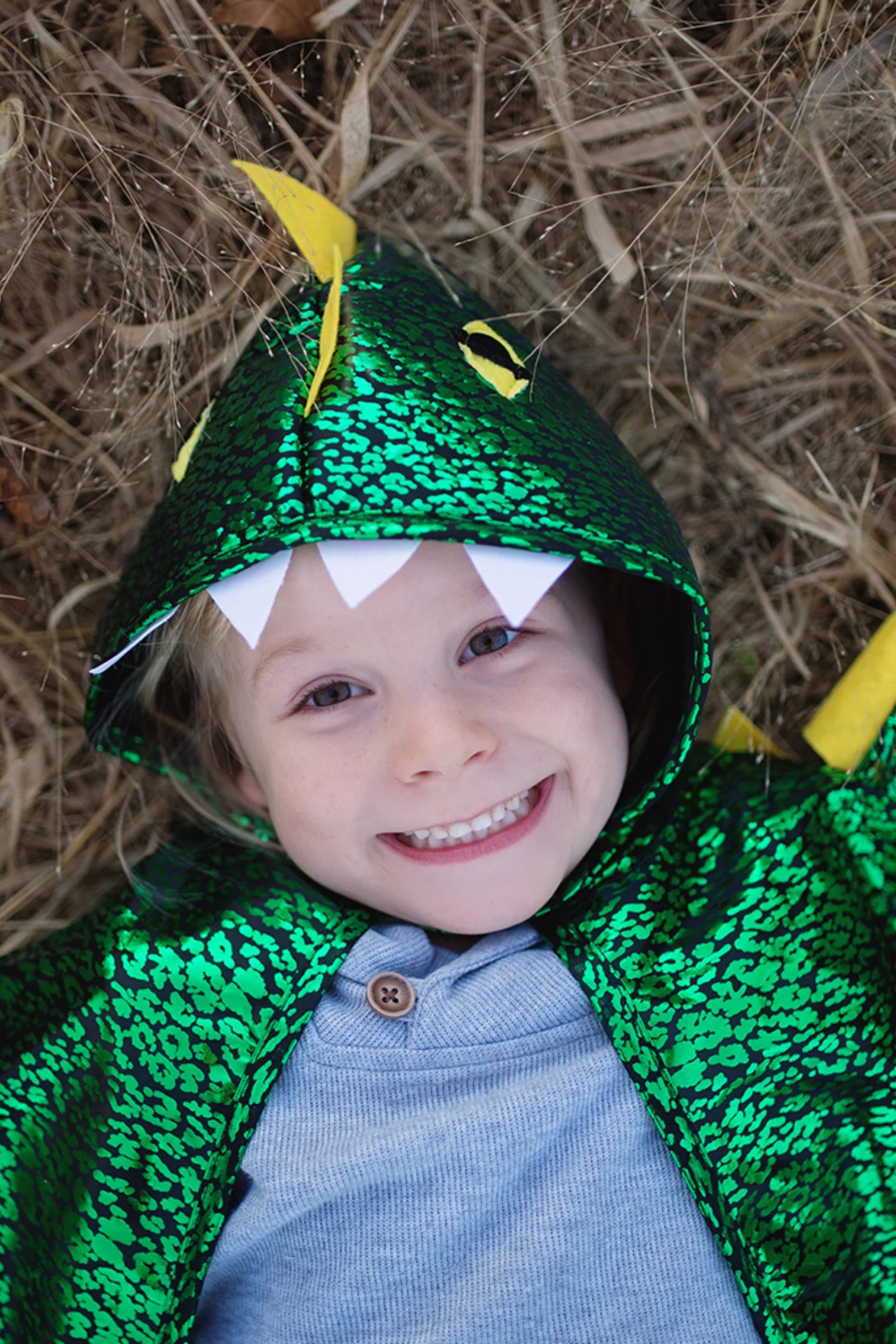 Great Pretenders Reversable Dragon Knight Cape Green/Silver 5-6 Years
