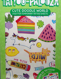 Temporary Tattoo Tattoo Palooza: Cute Doodle World