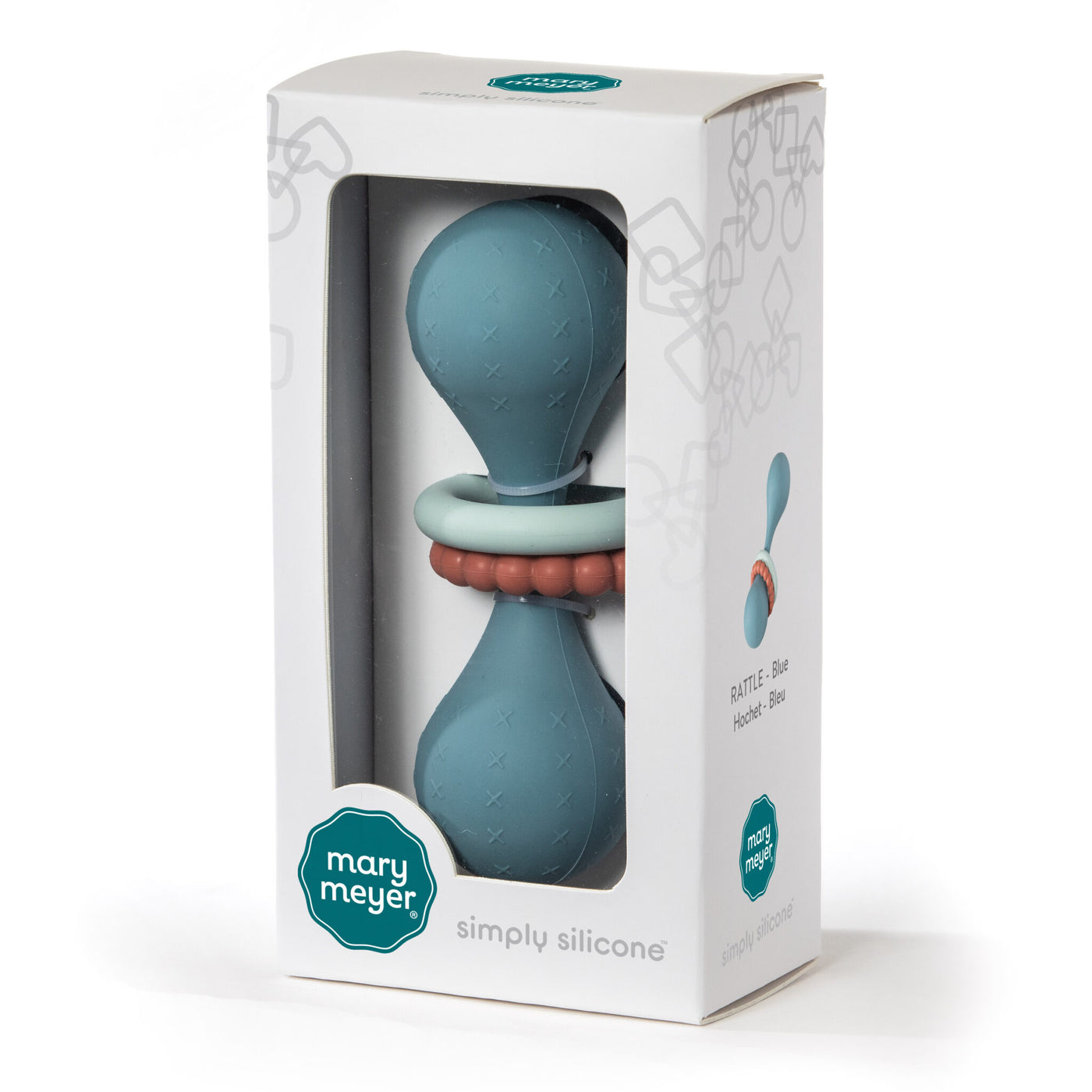 Mary Meyer Simply Silicon Rattle 5" Blue