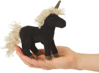 Folkmanis Mini Black Unicorn Finger Puppet