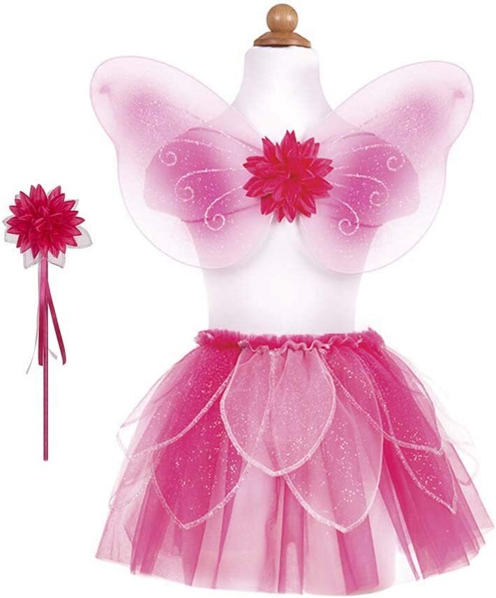 Great Pretenders Pink Fancy Flutter Skirt with Wings & Wand Size 4-6 yrs