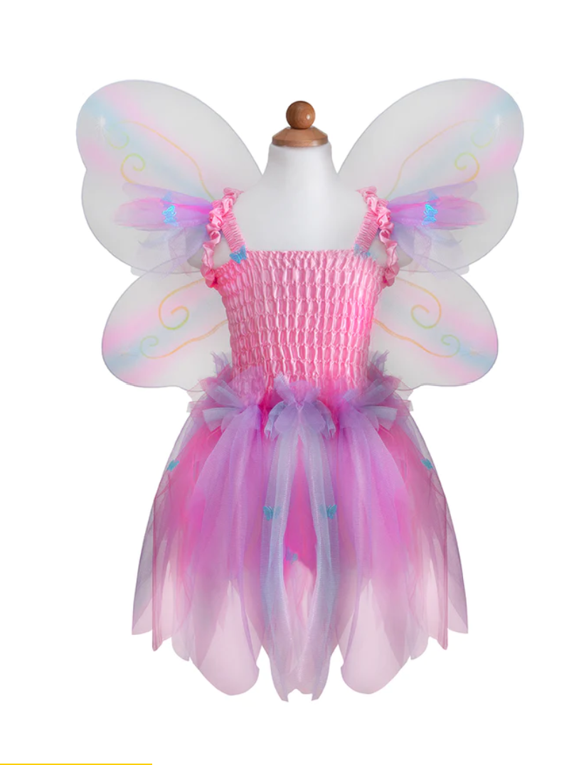 Great Pretenders Pink Butterfly Dress & Wings with Wand Size 5-6 yrs