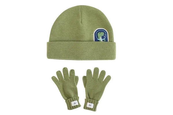 Flap Jack Kids Dino Toque & Gloves Set 2-4yrs