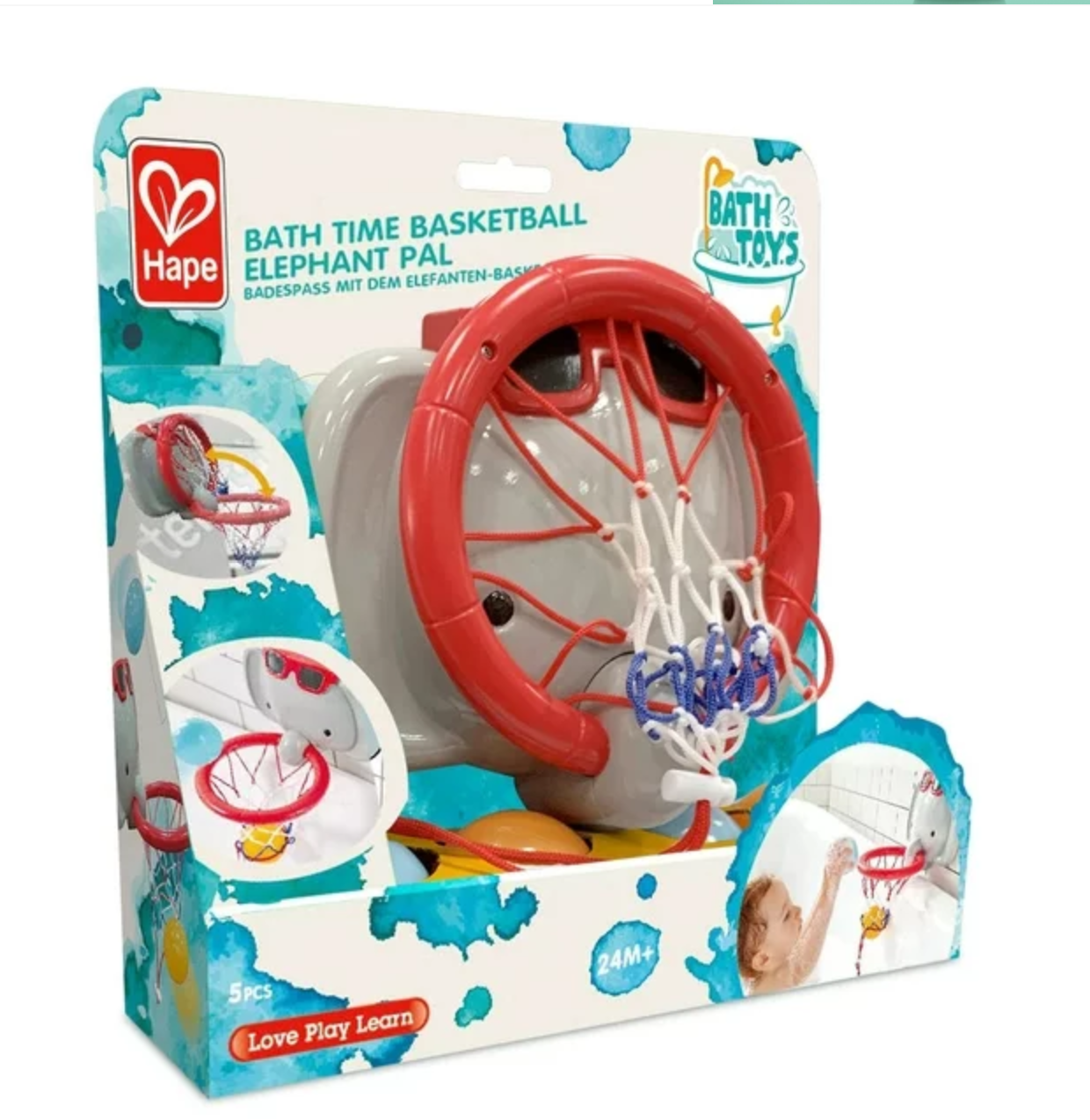 Hape Bath Basketball Elephant Bath Time Pal