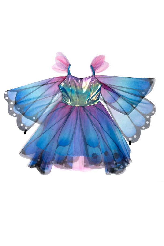 Great Pretenders Butterfly Twirl Dress & Wings & HB Blue/Purple 5-6yr
