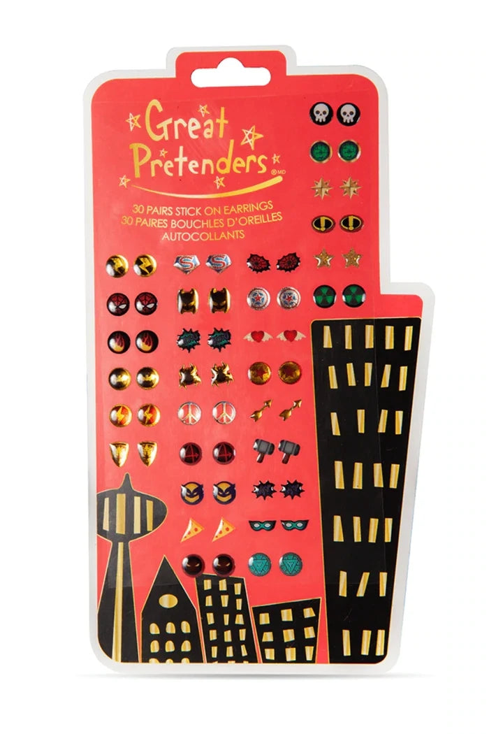 Great Pretenders Superhero Stick On Earrings