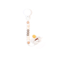 Bulle Pacifier clip Ora - Wood, White, Ivory, Taupe