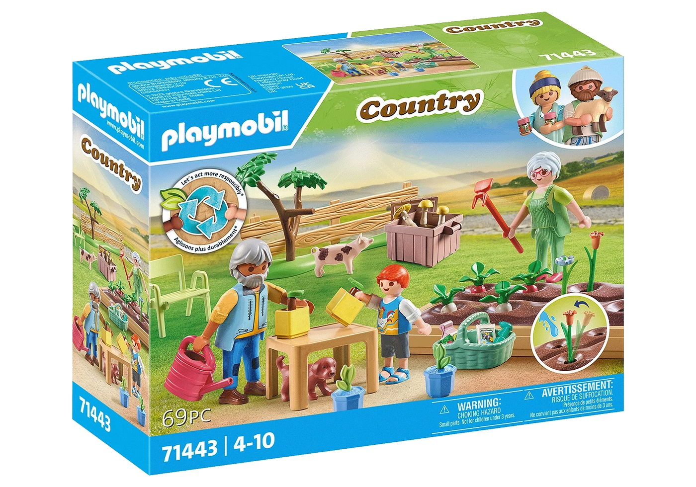 Playmobil Country Vegetable Gaden With Grandpaents 71443