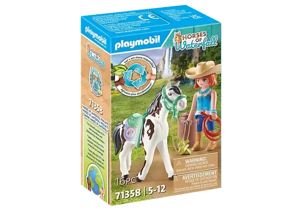 PLaymobil Horses Of Waterfall Feeding Time With Ellie And Sawdust 71358