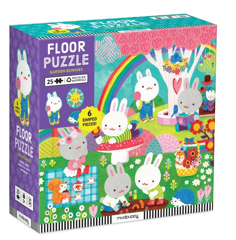 Mudpuppy Garden Bunnies Floor Puzzle