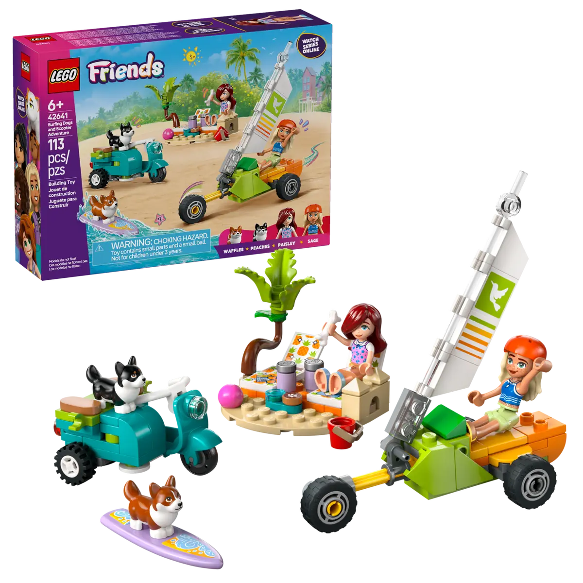 Lego Friends Surfing Dogs And Scooter Adventure 42641