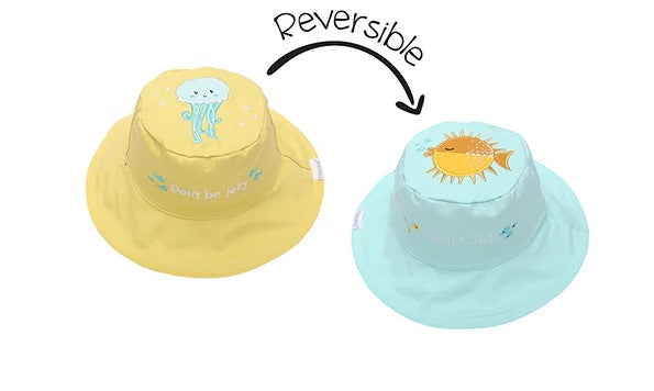 Flap Jack Kids Fish & Jellyfish Kids Sun Hat 4-6