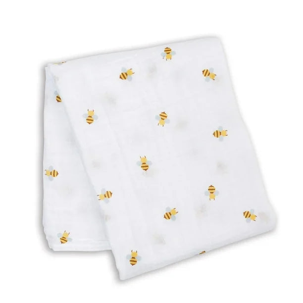 Lulujo Bees Muslin Cotton Swaddle Blanket