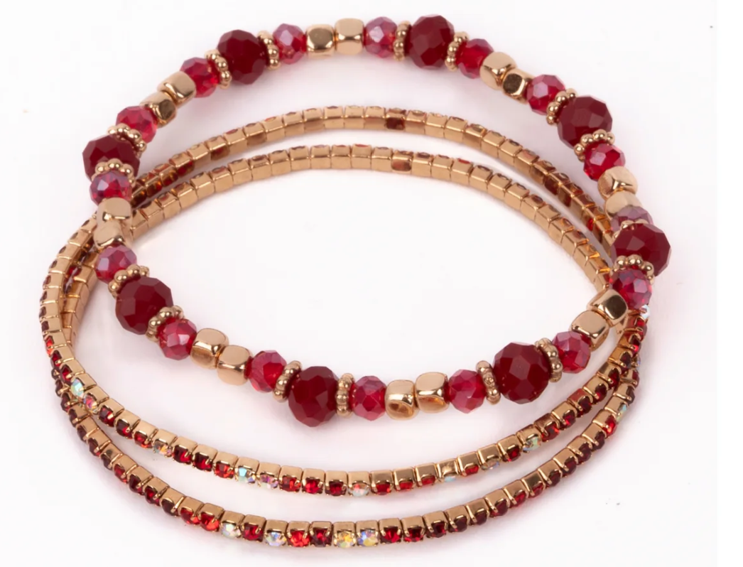 Great Pretenders Boutique Ruby Red Bracelet Set