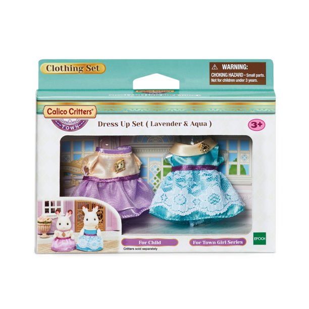 Calico Critters Dress Up Lavendar & Aqua