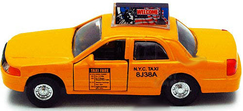 Die Cast Yellow Taxi Cab 5"