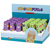 Adoramals Pencil Pot With 12 Colouring Pencils