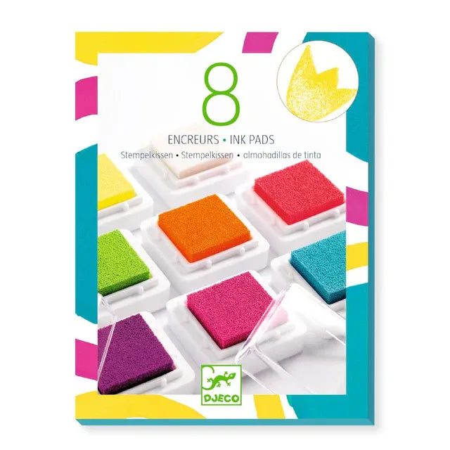 Djeco 8 Ink Pads With Cleaner/Pop