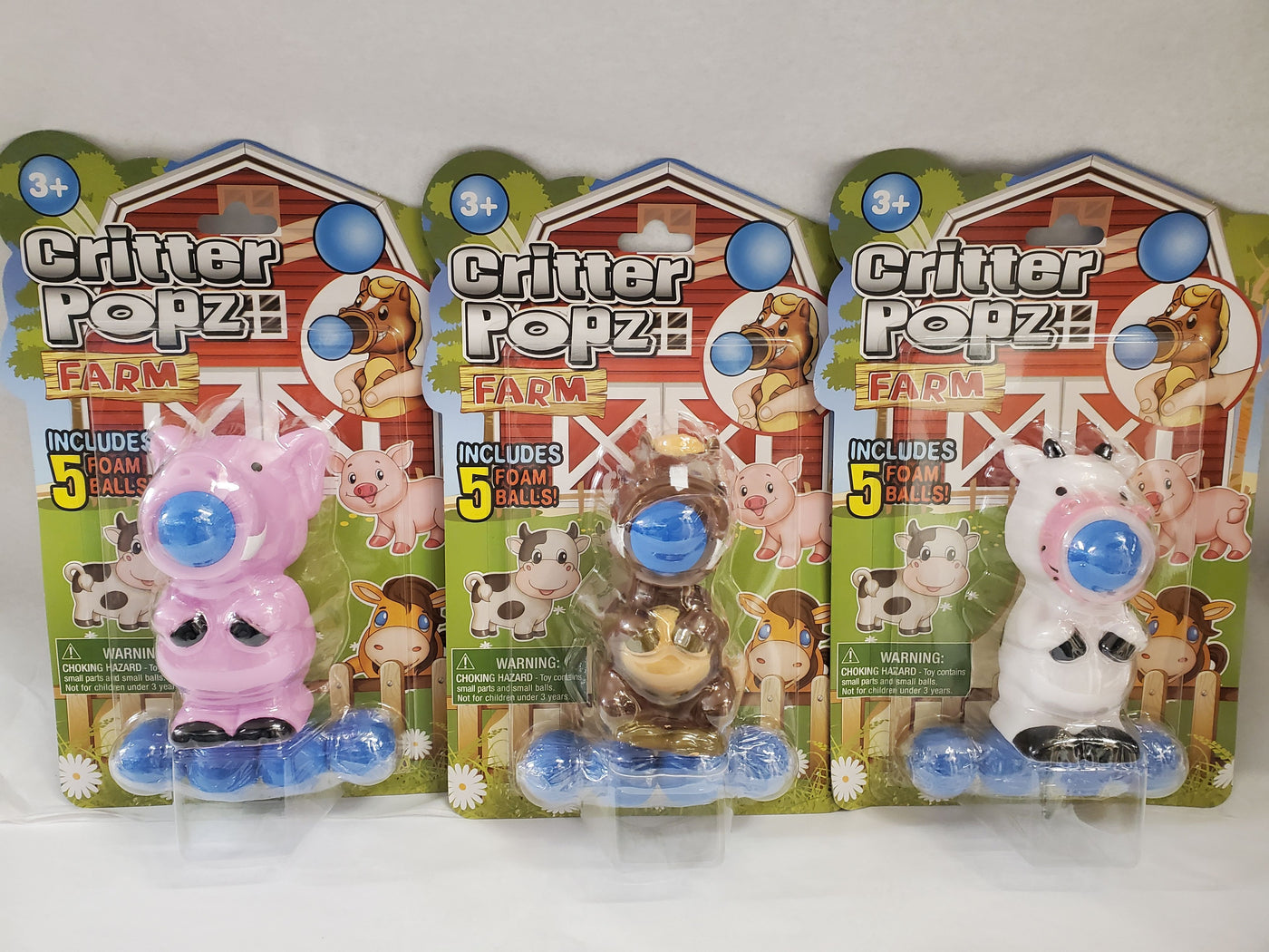 Critter Popz Farm Animals Assorted