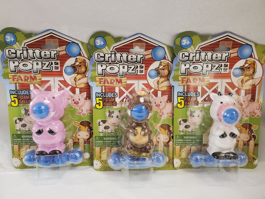 Critter Popz Farm Animals Assorted