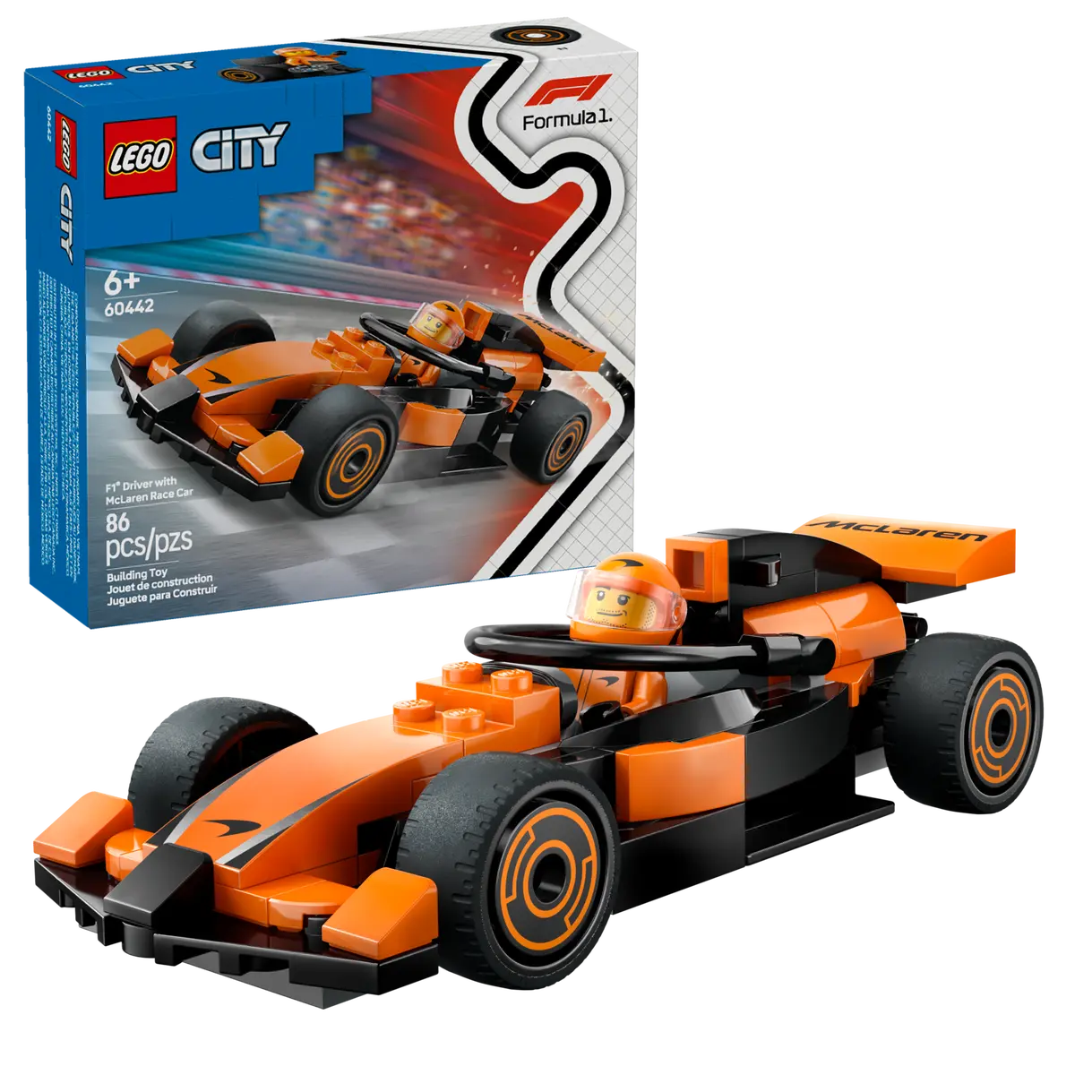 Lego City Formula 1 F1 Driver With McLaren Race Car 60442