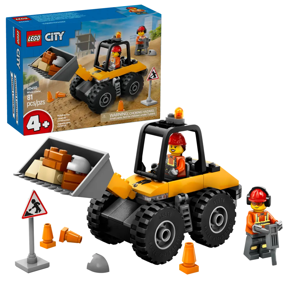 Lego City Yellow Construction Wheel Loader 60450