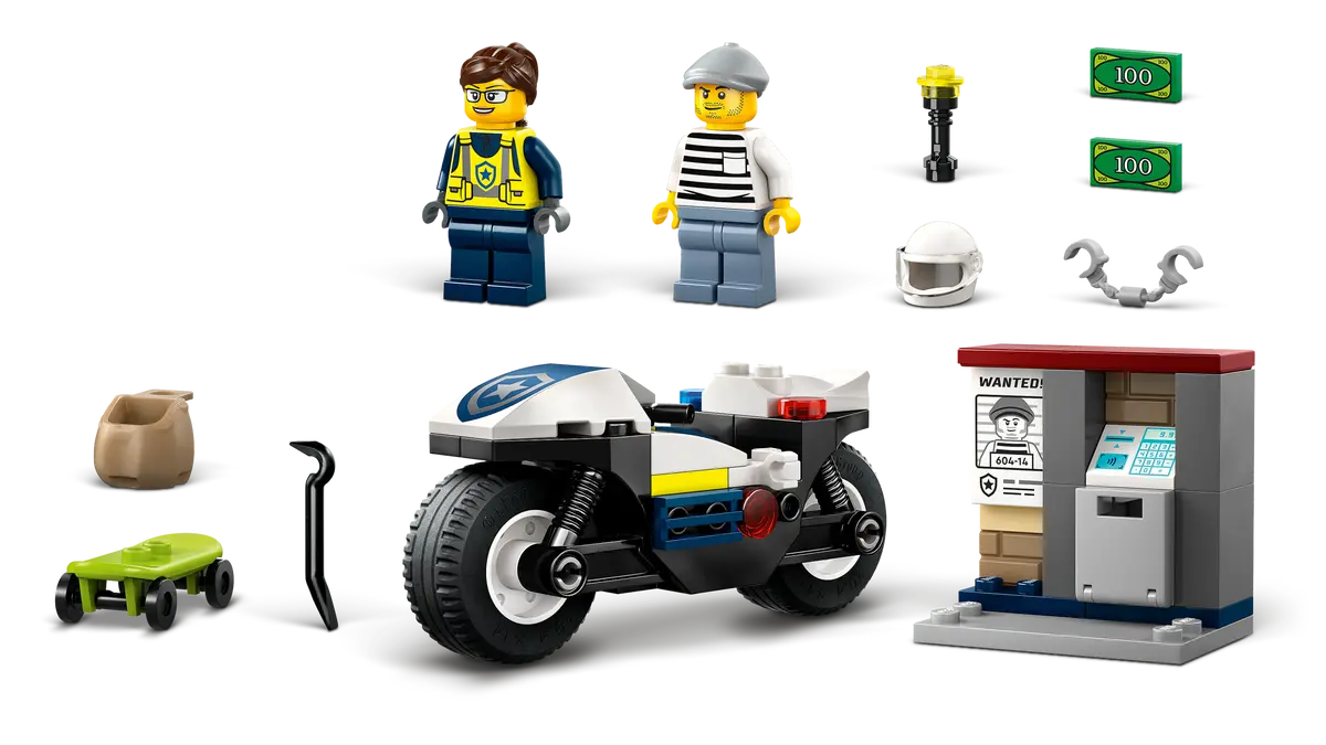 Lego City Police Motorcycle Chase 60455