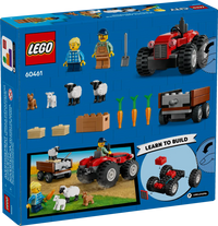 Lego City Red Farm Tractor With Trailer & Sheep 60461