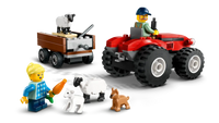 Lego City Red Farm Tractor With Trailer & Sheep 60461