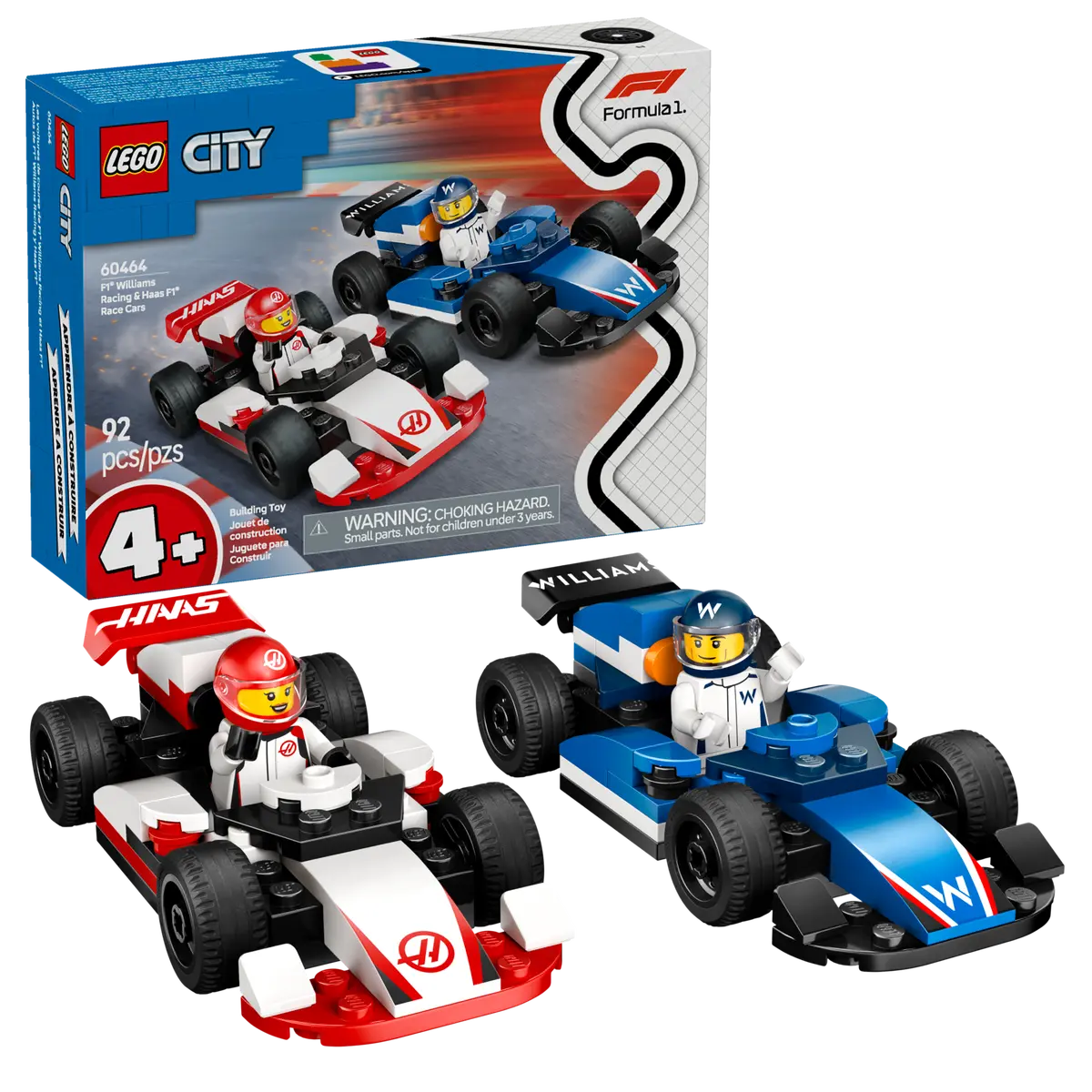 Lego City Formula 1 F1 Williams Racing & Haas F1 Race Cars 60464