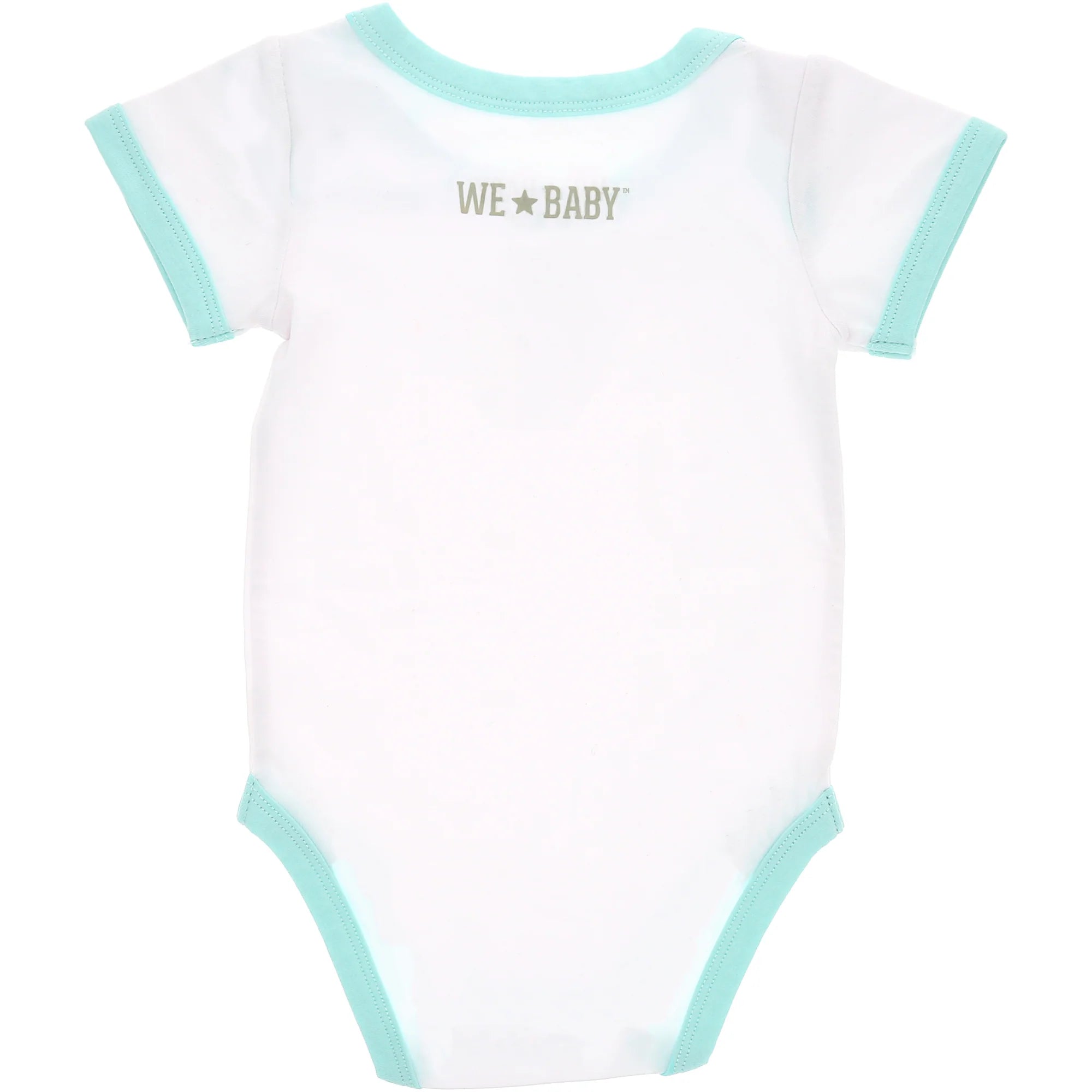 12-24M Beach Bum - Aqua Trimmed Bodysuit