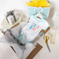 12-24M Beach Bum - Aqua Trimmed Bodysuit
