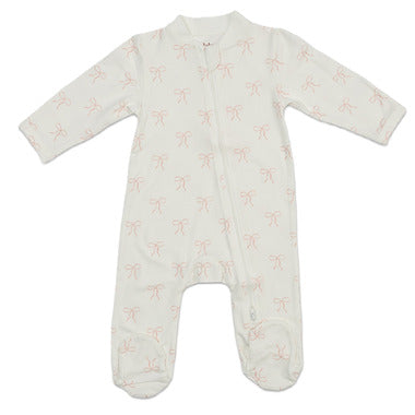 Lulujo Bows  Footed Sleeper 6-12M