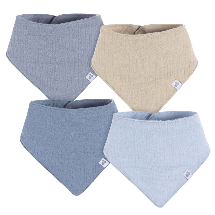 Just Born Blue 4 Pack Bandana Bibs