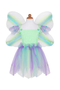 Great Pretender Multi Colour - Butterfly Dress With Wings And Wand