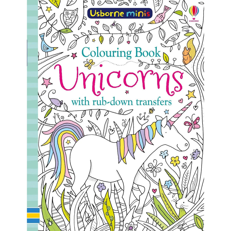 Usborne Minis Unicorns Colouring Book with Rub Down Transfers