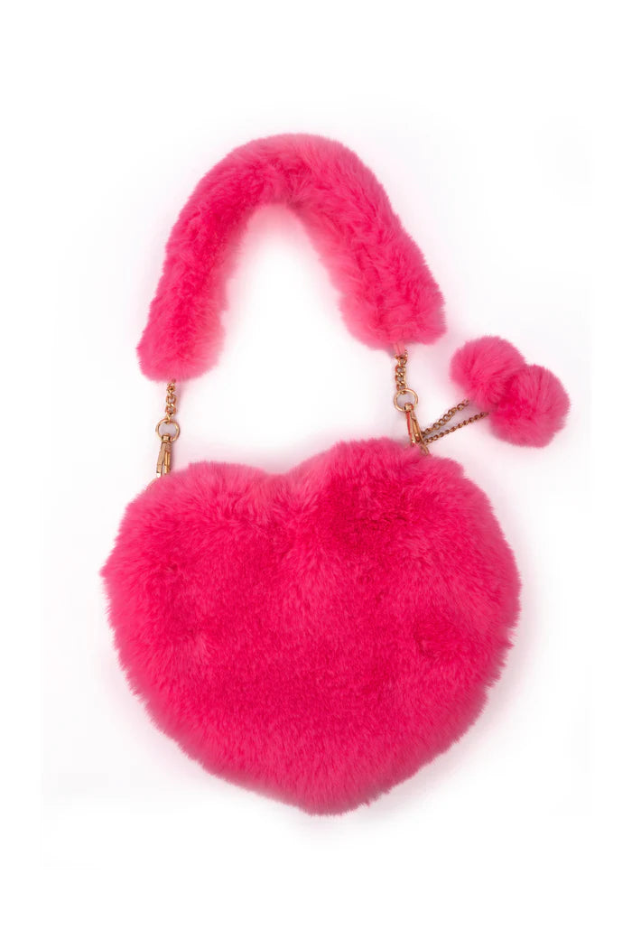 Great Pretenders Pinky Promise Furry Fuchsia Purse