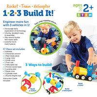 Learning Resourses 1-2-3 Buil It! Rocket/Train/Copter