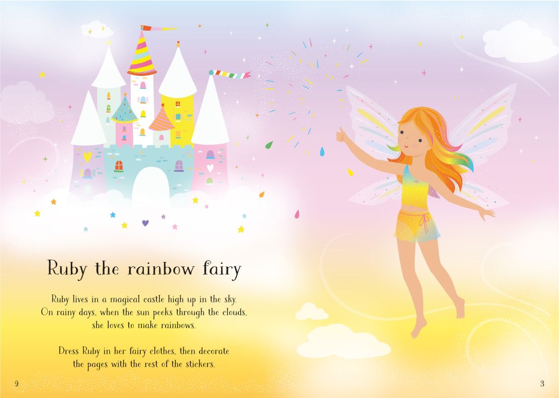 Usborne LIttle Sticker Dolly Dressing Rainbow Fairy