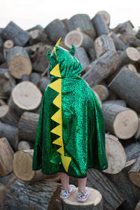 Great Pretenders Reversable Dragon Knight Cape Green/Silver 5-6 Years