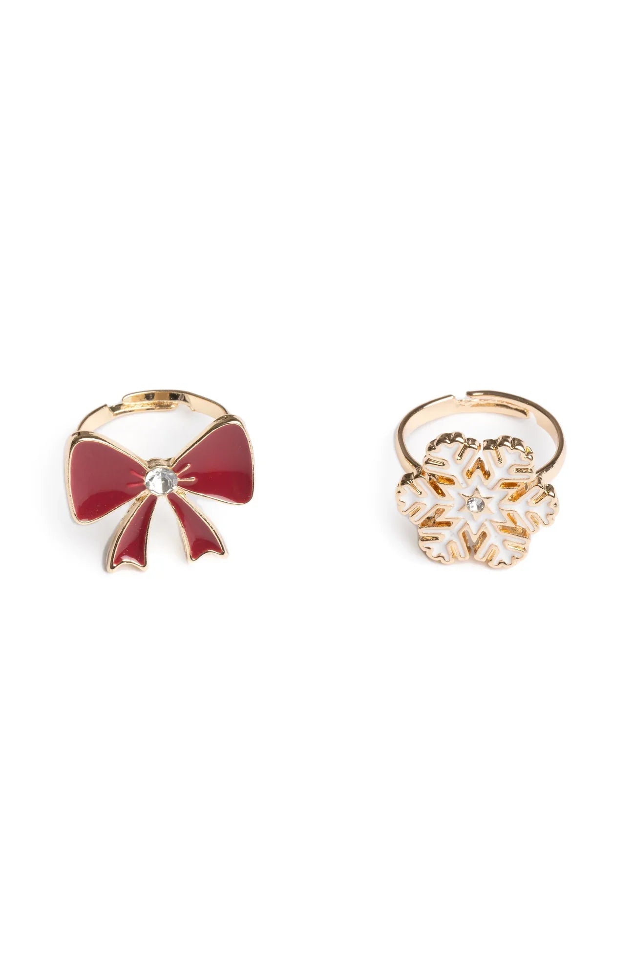 Great Pretenders Holiday Bow & Snowflake Ring 2 Piece Set