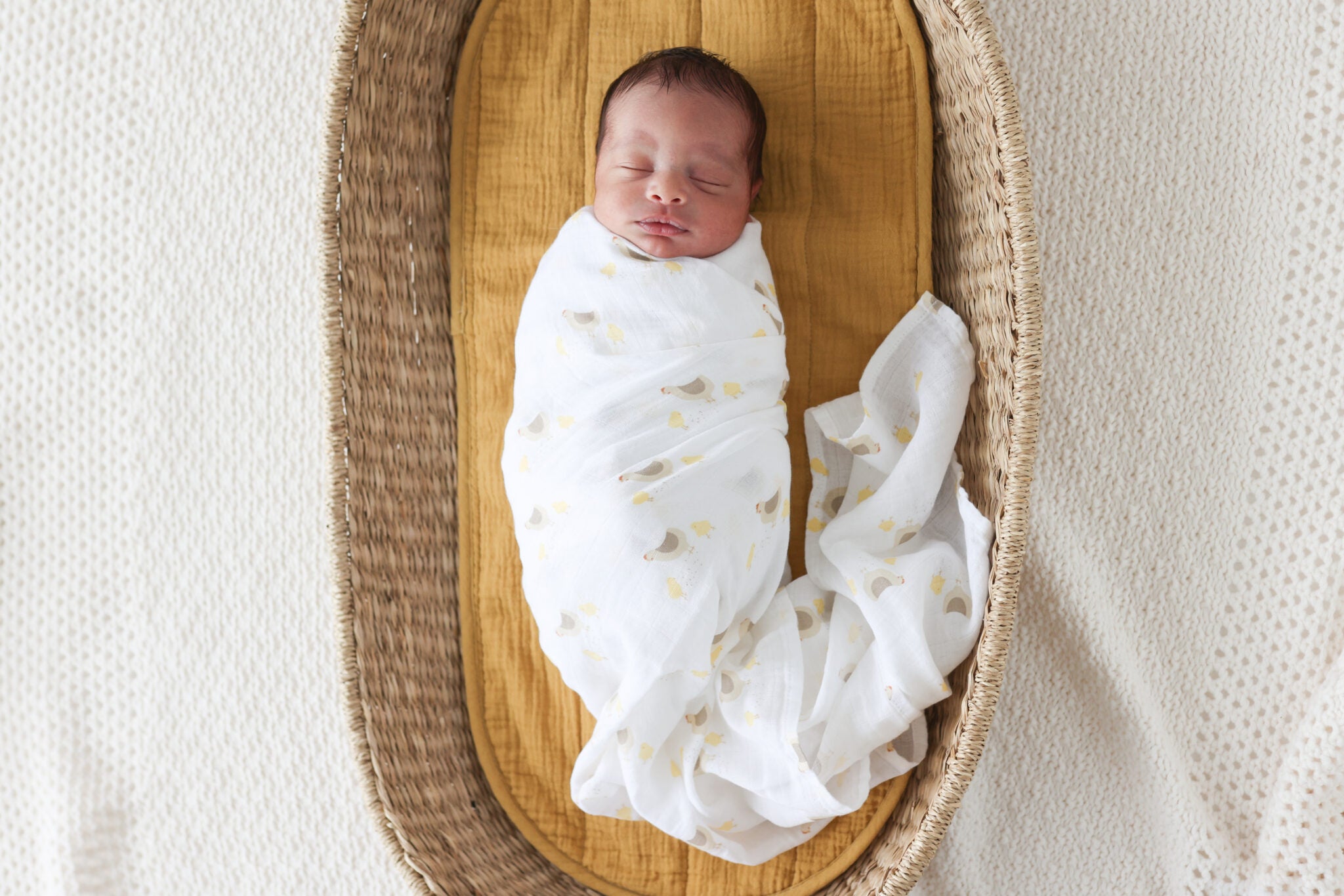 Lulujo Barnyard & Hen and Chick 2 Piece Cotton Muslin Swaddle