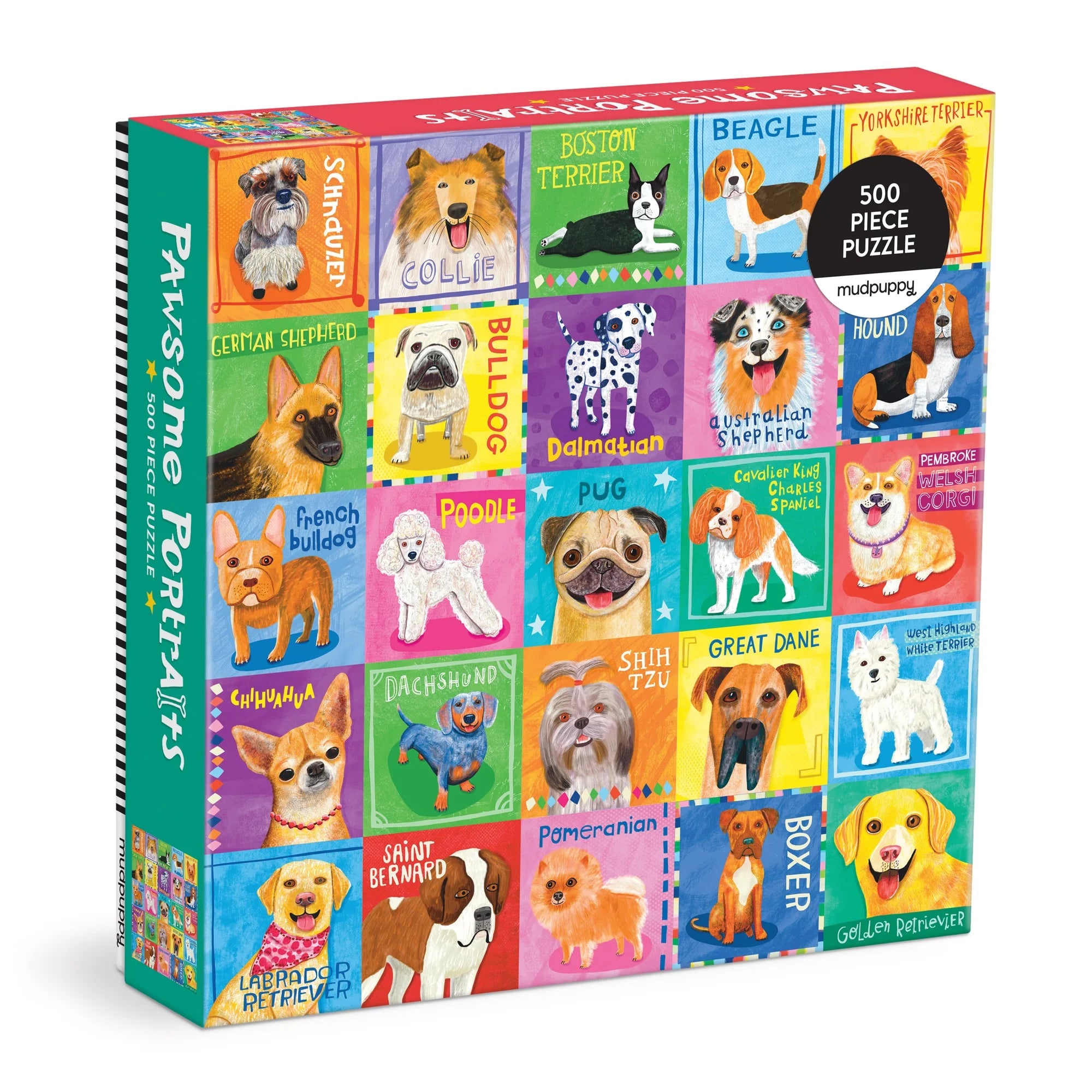 Mudpuppy Pawsome Portraits 500 Piece Puzzle