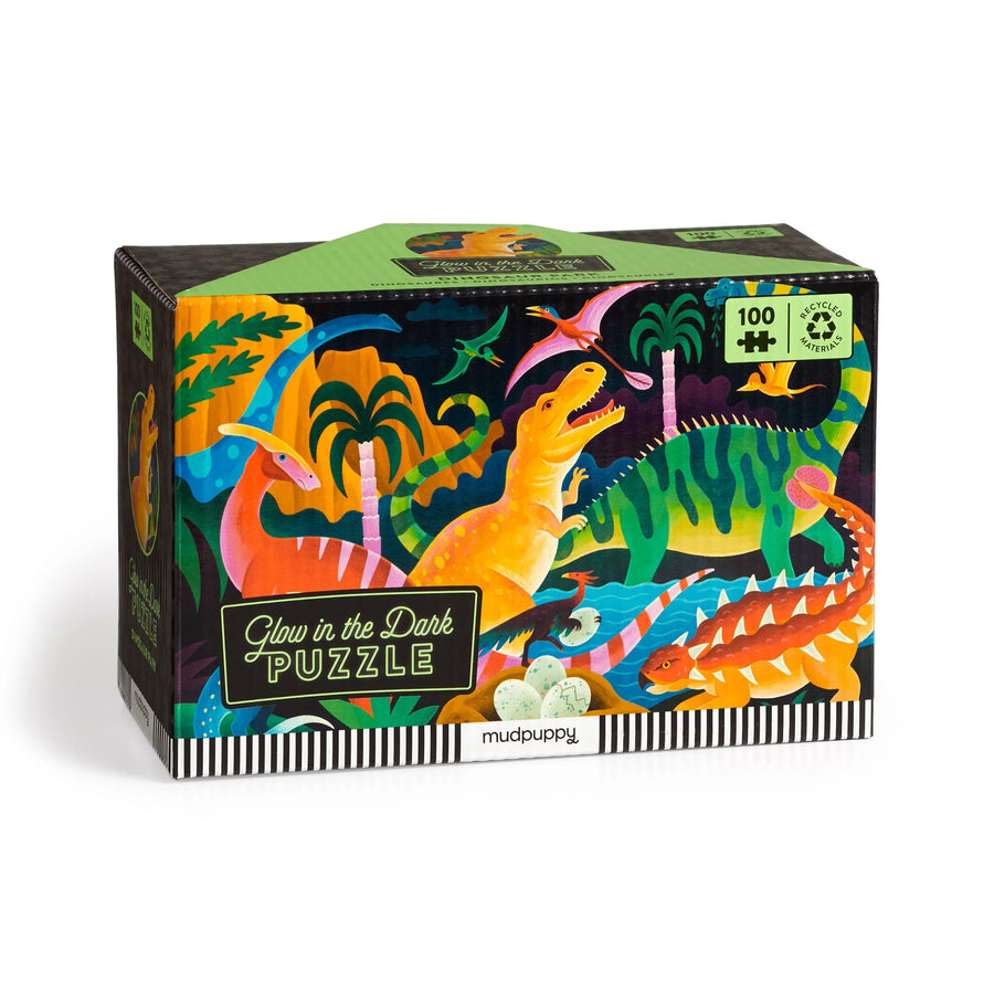 Mudpuppy Dinosaur Park Glow In The Dark 100 Piece Puzzle