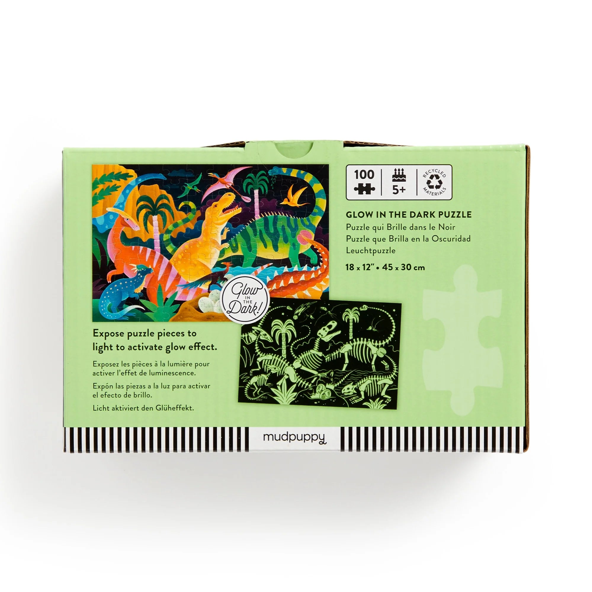 Mudpuppy Dinosaur Park Glow In The Dark 100 Piece Puzzle