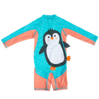 Zoocchini Penguin Rashgaurd One Piece Swimsuit