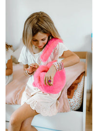 Great Pretenders Pinky Promise Furry Fuchsia Purse